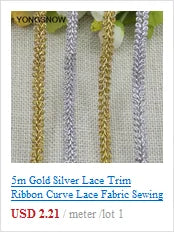 Gold Silver Lace Trim Ribbon Embroidered Fabric Webbing Lace Trim Sewing Craft French African Lace Gift Wrapping 5/10yard