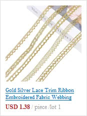 Gold Silver Lace Trim Ribbon Embroidered Fabric Webbing Lace Trim Sewing Craft French African Lace Gift Wrapping 5/10yard