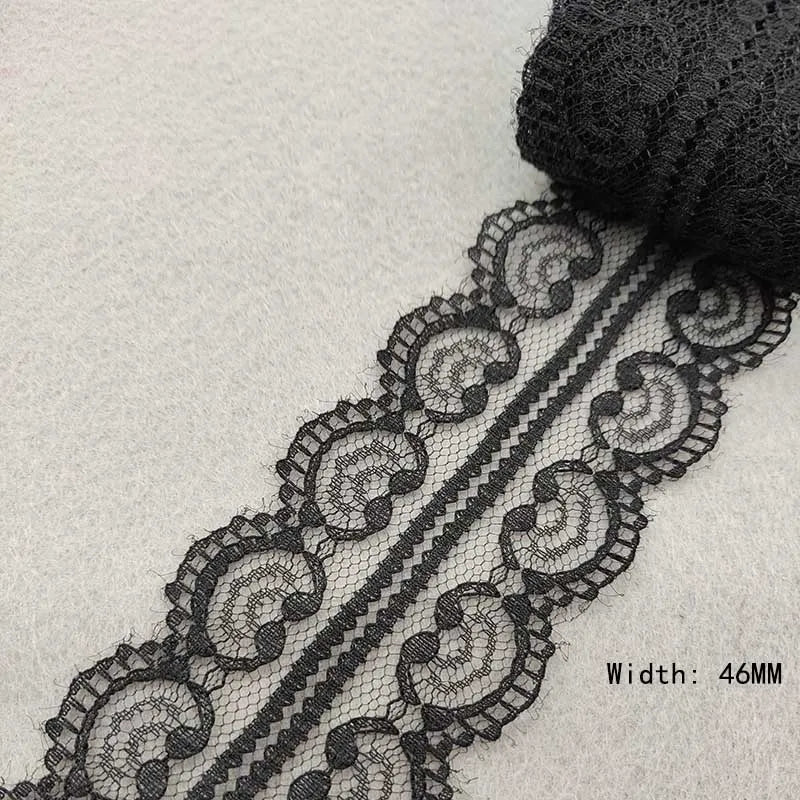 Beautiful 10 Yards/Lot Black Lace Ribbon Tape Quality Lace Trim DIY Embroidered Lace For Sewing Decoration African Lace Fabric