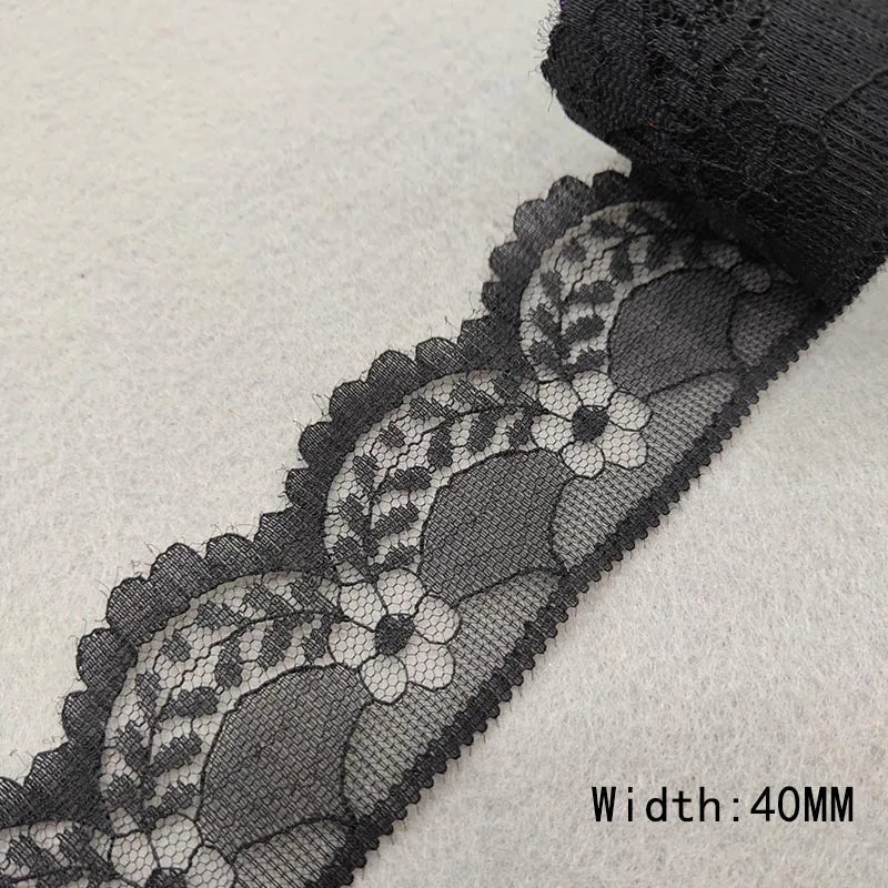 Beautiful 10 Yards/Lot Black Lace Ribbon Tape Quality Lace Trim DIY Embroidered Lace For Sewing Decoration African Lace Fabric