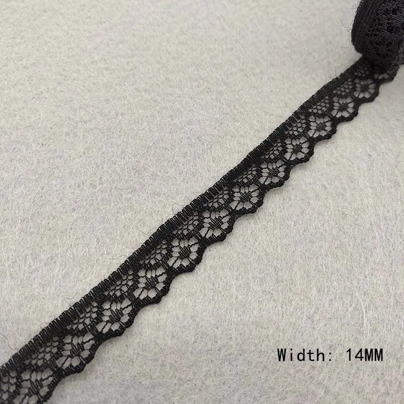 Beautiful 10 Yards/Lot Black Lace Ribbon Tape Quality Lace Trim DIY Embroidered Lace For Sewing Decoration African Lace Fabric