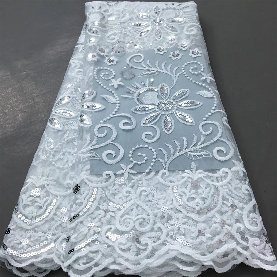 Zhenguiru Latest Embroidery African Lace Fabric High Quality Nigerian Women Wedding Asoebi French Mesh Tulle Lace Material A3489